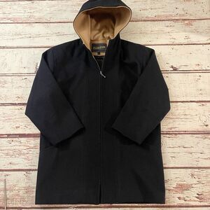 Vintage Pendleton‎ Hooded Coat Jacket Navy 100% Merino Wool Womens Size 4 USA